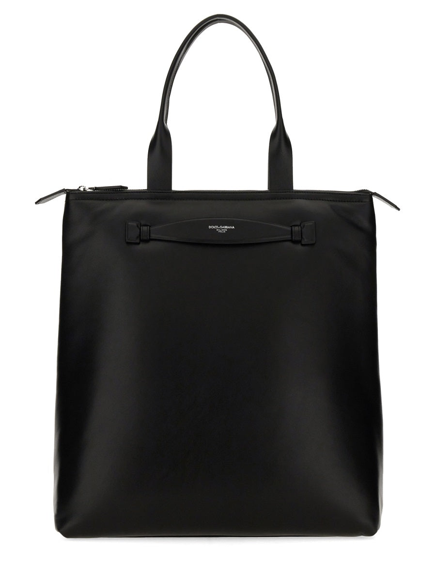 Dolce & Gabbana Logo Printed Zipped Tote Bag