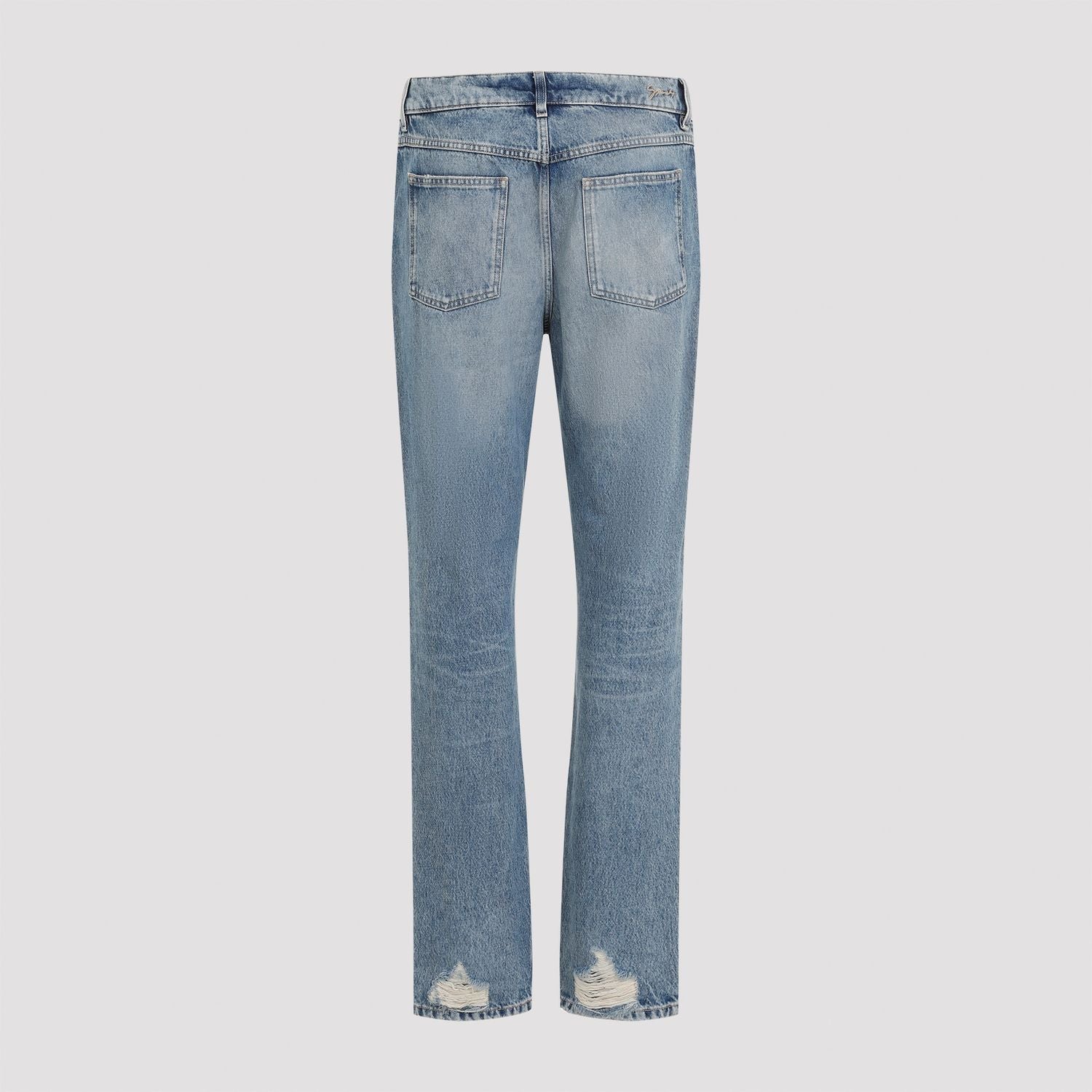 Givenchy Washed Denim Tapered Leg Jeans With Contrast Stitching