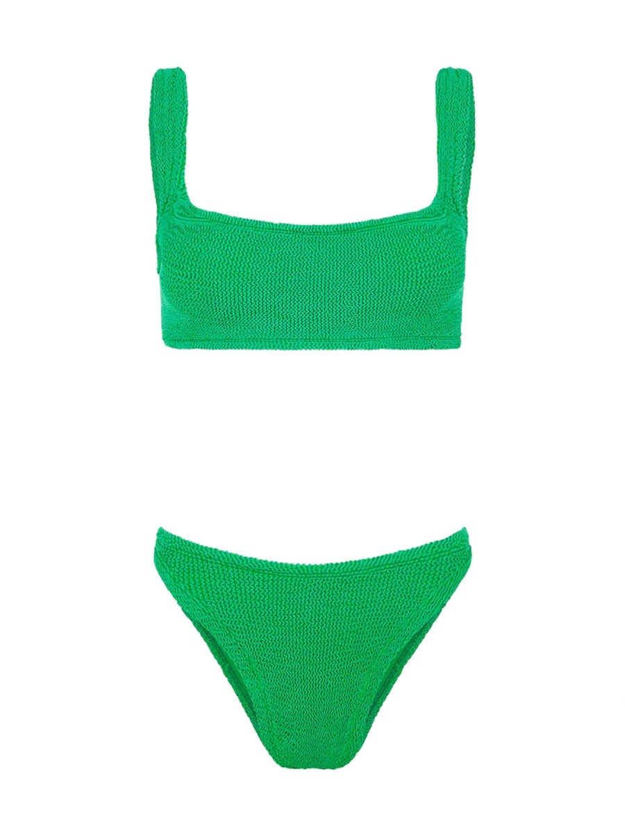 Hunza G Xandra Bikini Set Square Neckline High-cut Leg