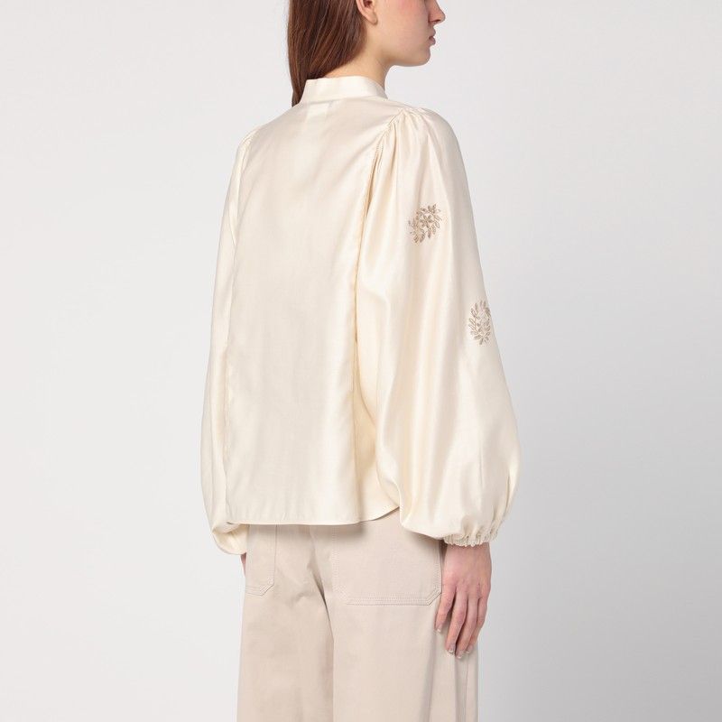 Max Mara Caladio Long-sleeved Shirt With All-over Embroidery
