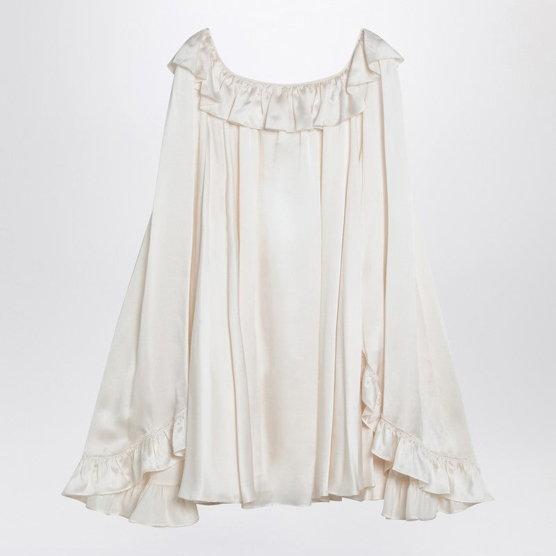 Chloé Milky White Mini Dress In Silk Women In Neutral