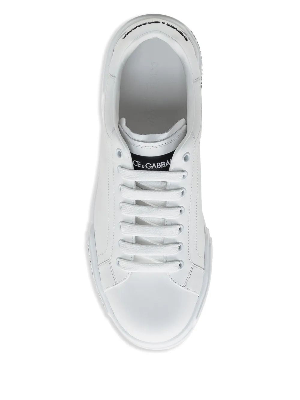 Dolce & Gabbana Leather Sneakers With Lateral Logo Patch