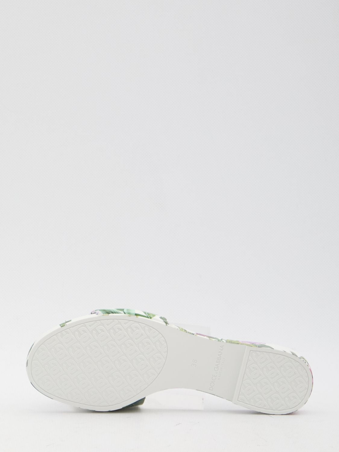 Dolce & Gabbana Women's White Flip Flopp With Flower Print Sandal