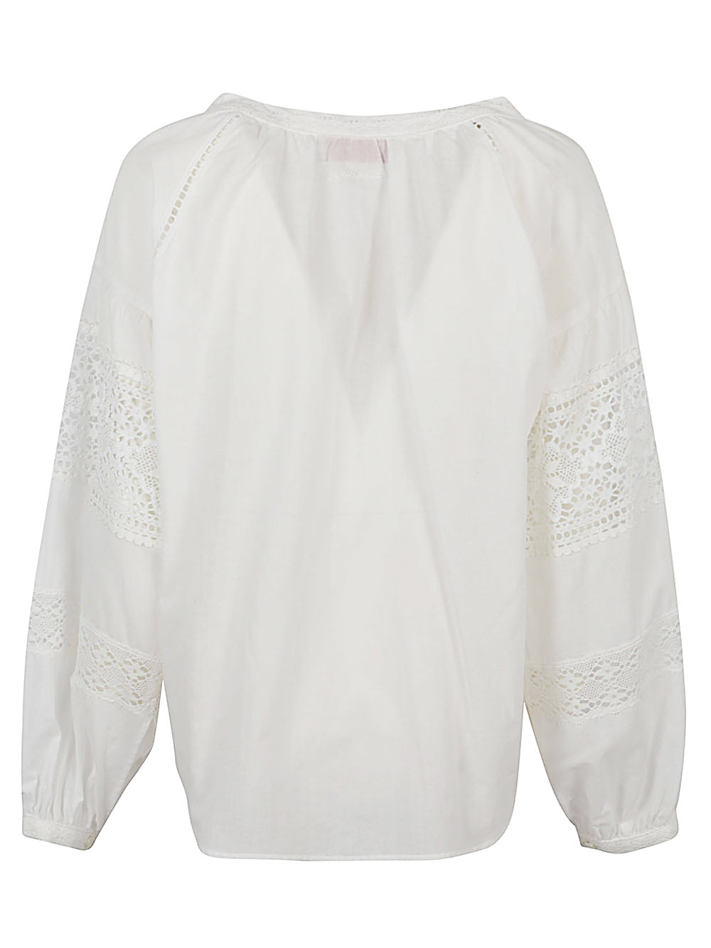 Ermanno Cotton Shirt With Lace Details In White