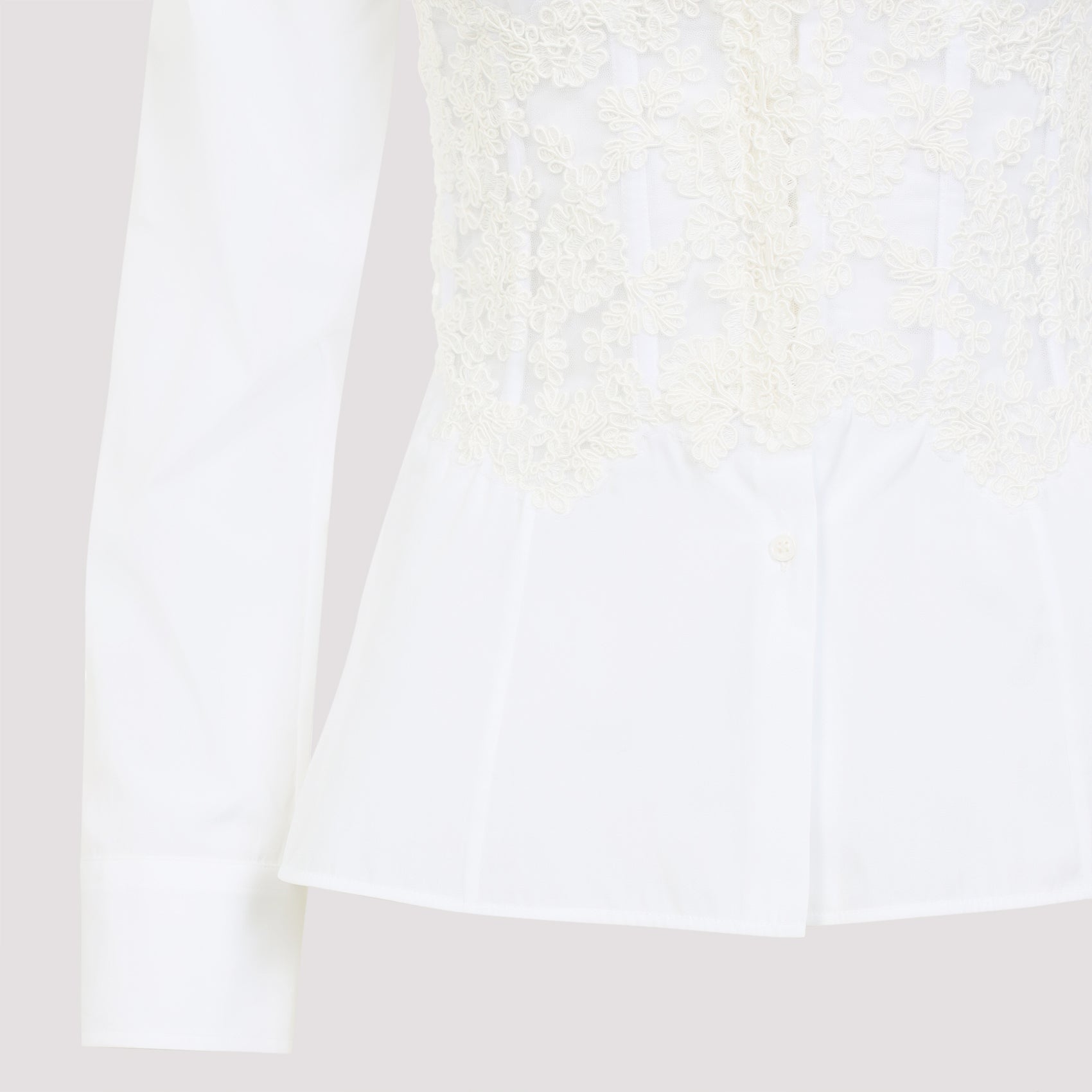 Ermanno Scervino Cotton Shirt Lace Detailing