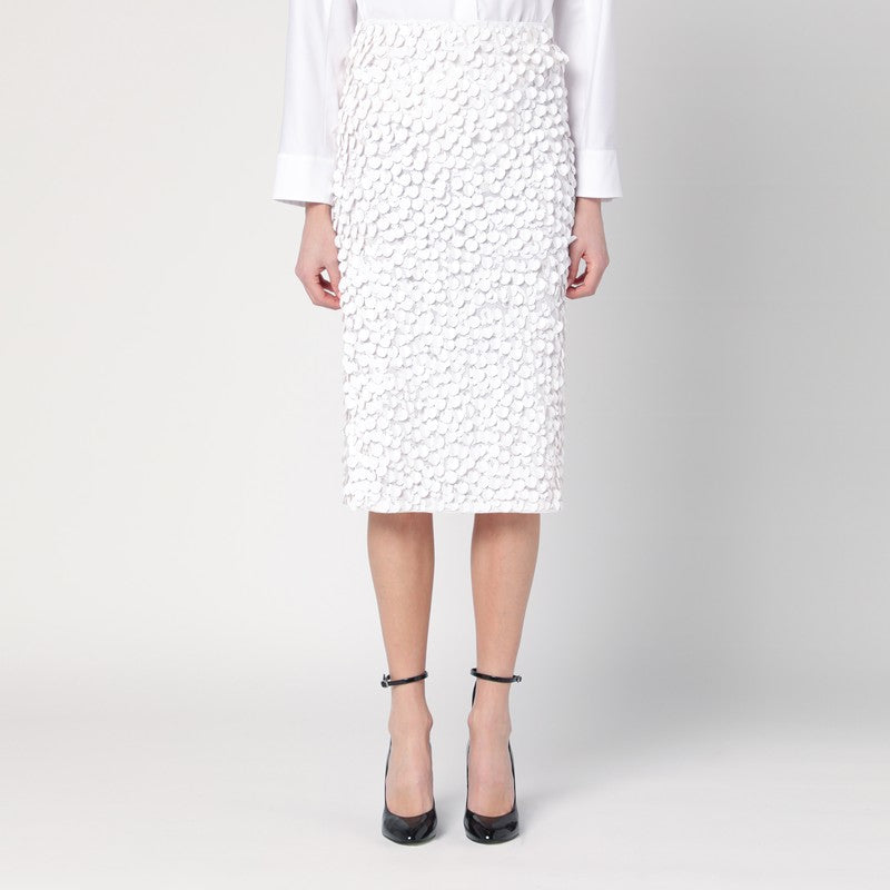 P.a.r.o.s.h . White Midi Skirt With Sequins