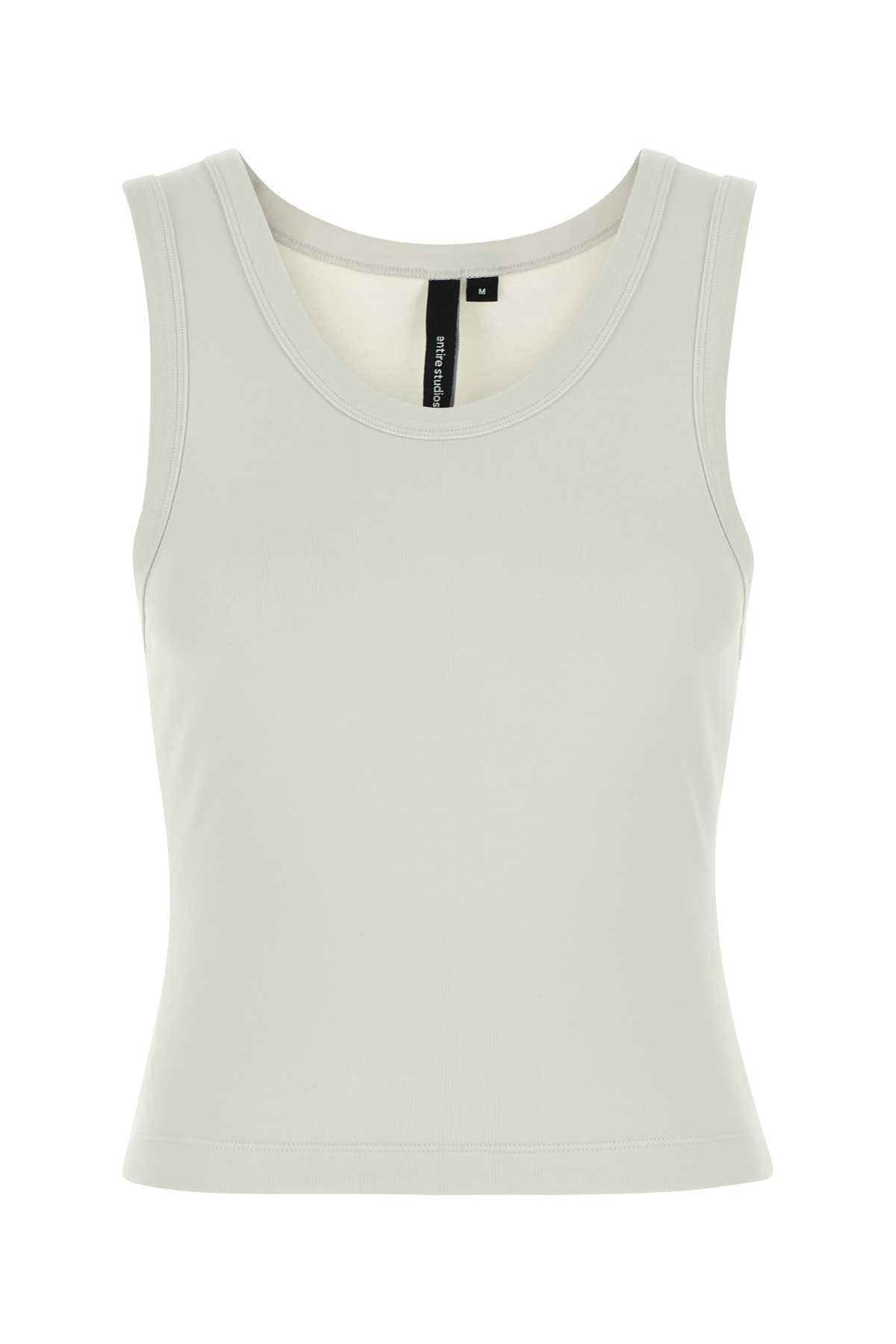 Entire Studios Womens Scoop-neck Cropped Organic-cotton Blend Jersey Top Rice