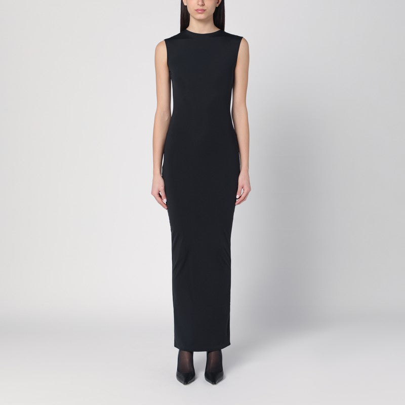 Entire Studios Long Black Dress In Nylon Blend