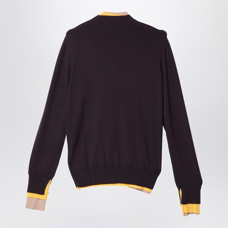 Fendi Aubergine Wool Round Neck Sweater For Women