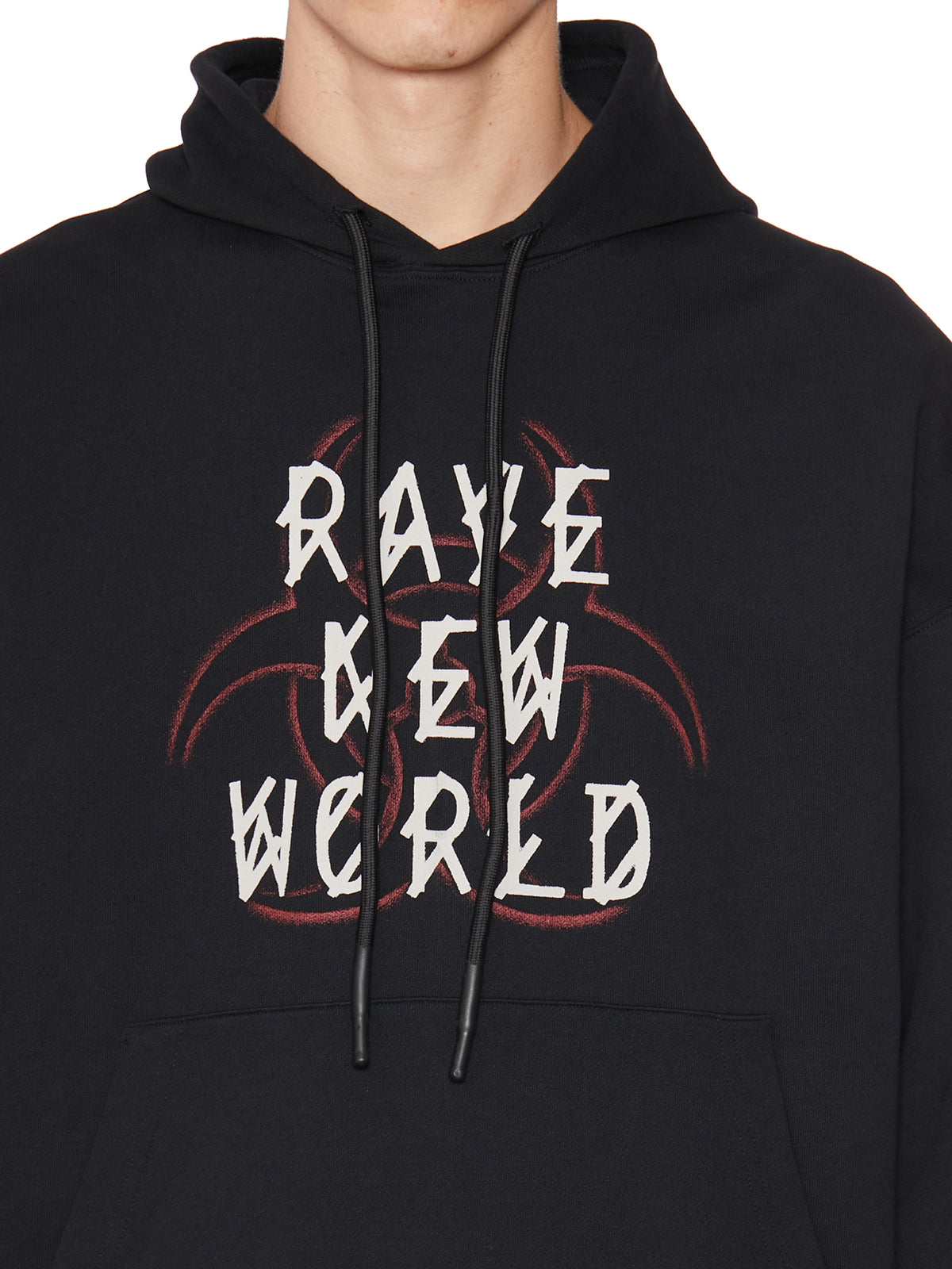 44 Label Group Men Cotton Sweatshirt With Frontal And Back Logo Print In Black