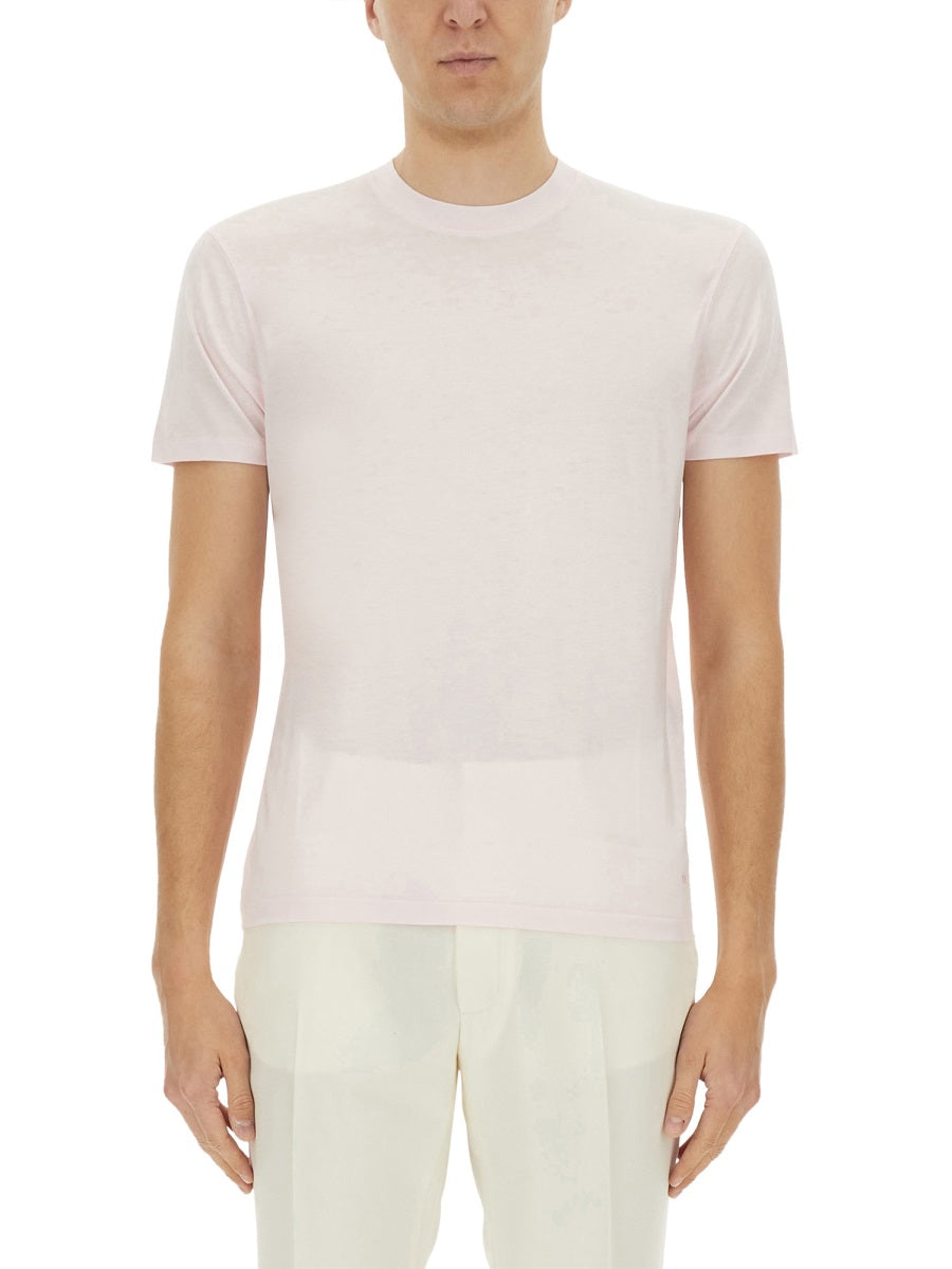 Tom Ford Placed Rib Slim-fit Lyocell And Cotton-blend T-shirt