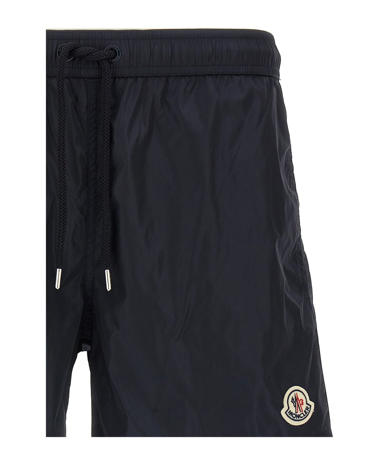 Moncler Crochet Insert Swimsuit Featuring Back Pocket In Blue