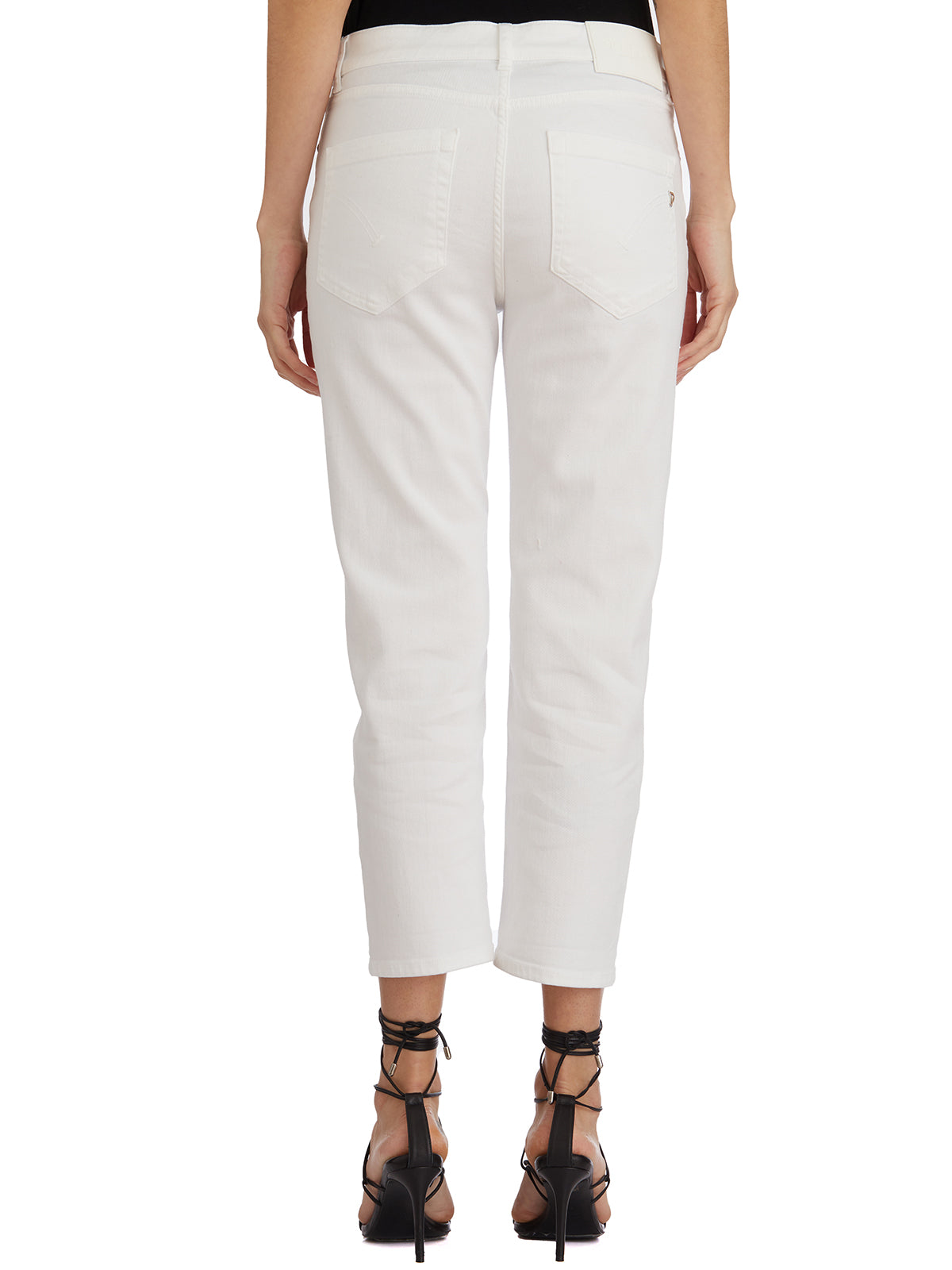 Dondup Cropped Cotton-blend Denim Jeans With Button Detailing