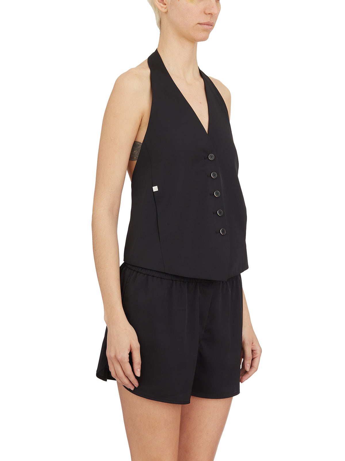 Helmut Lang Halter Vest Fluid Twill Top