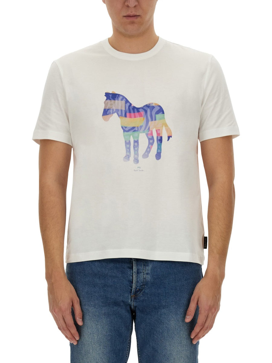 Ps By Paul Smith Ps Paul Smith Zebra Print T Shirt
