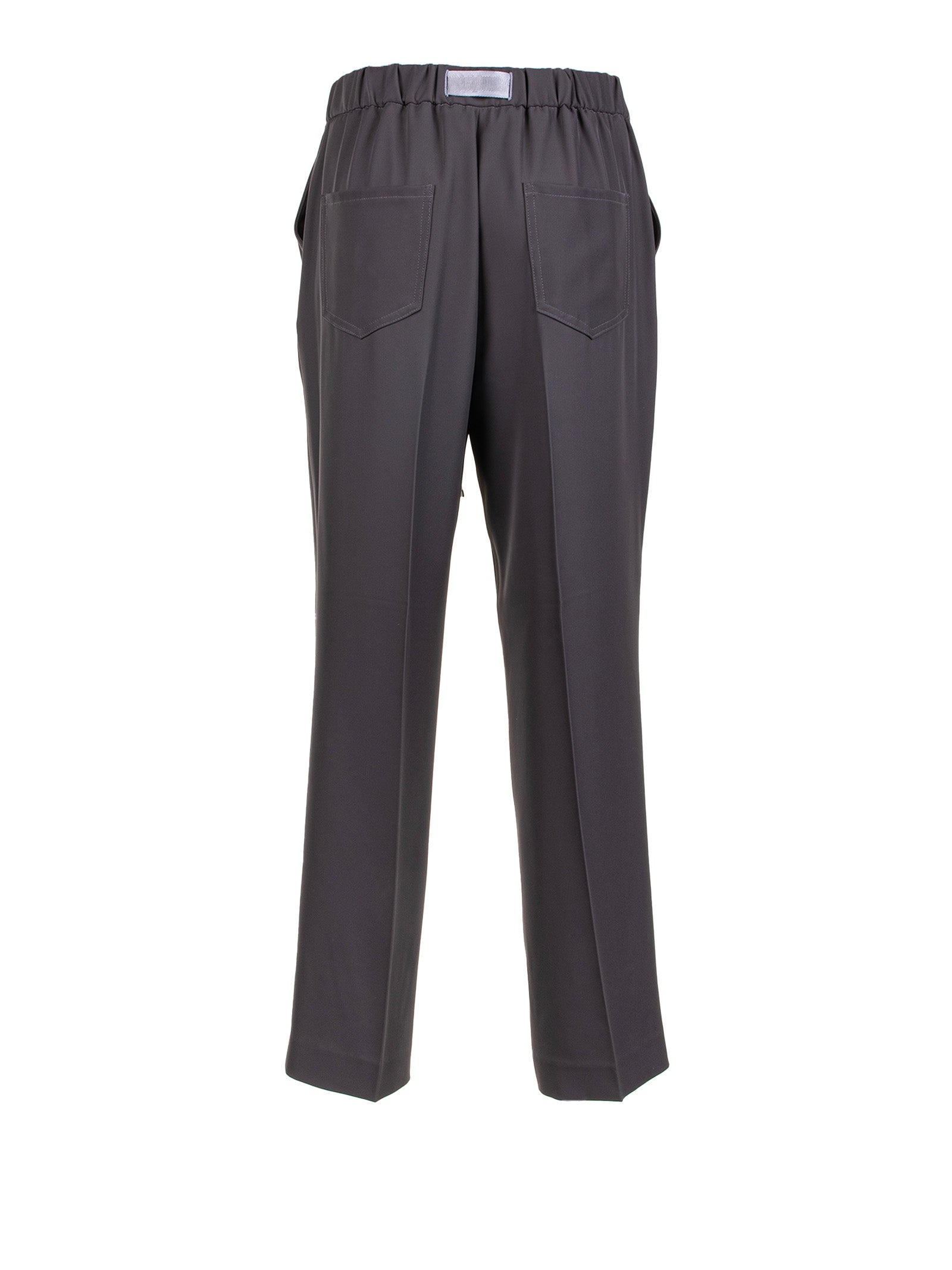 Via Masini 80 Olive Trousers With Maxi Drawstring