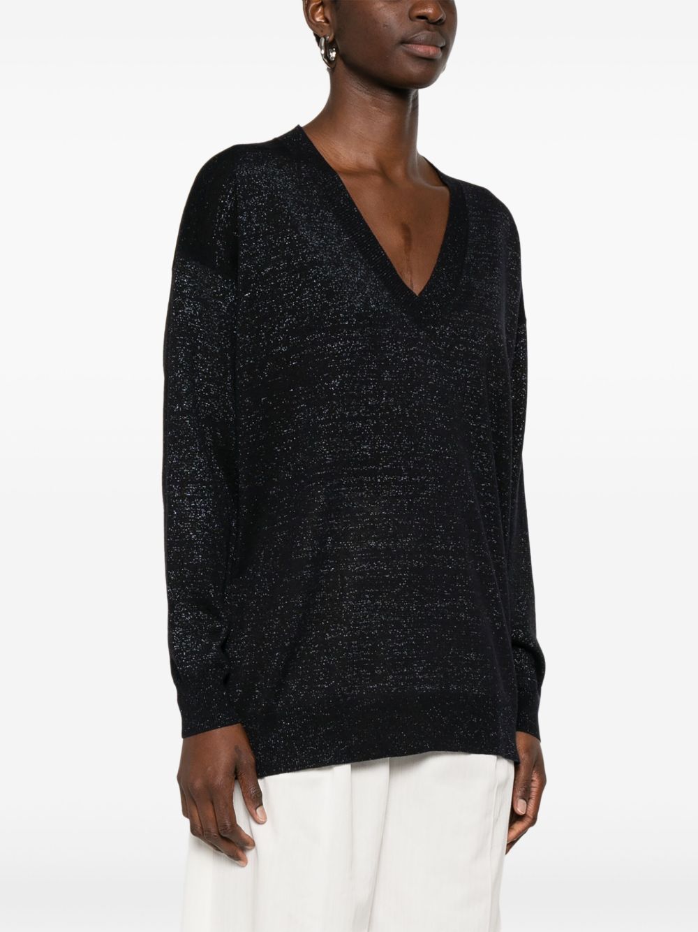 Fabiana Filippi Linen Blend V-necked Sweater