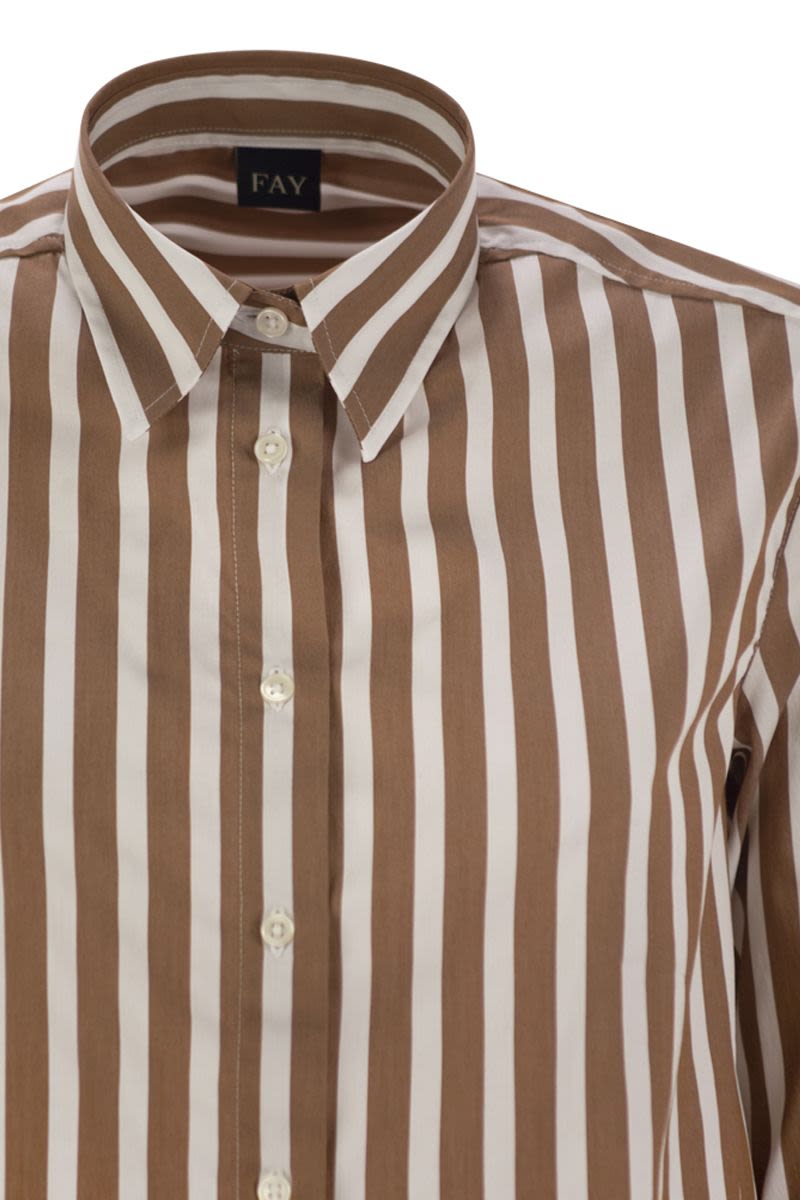 Fay Regular Striped Stretch Cotton Shirt