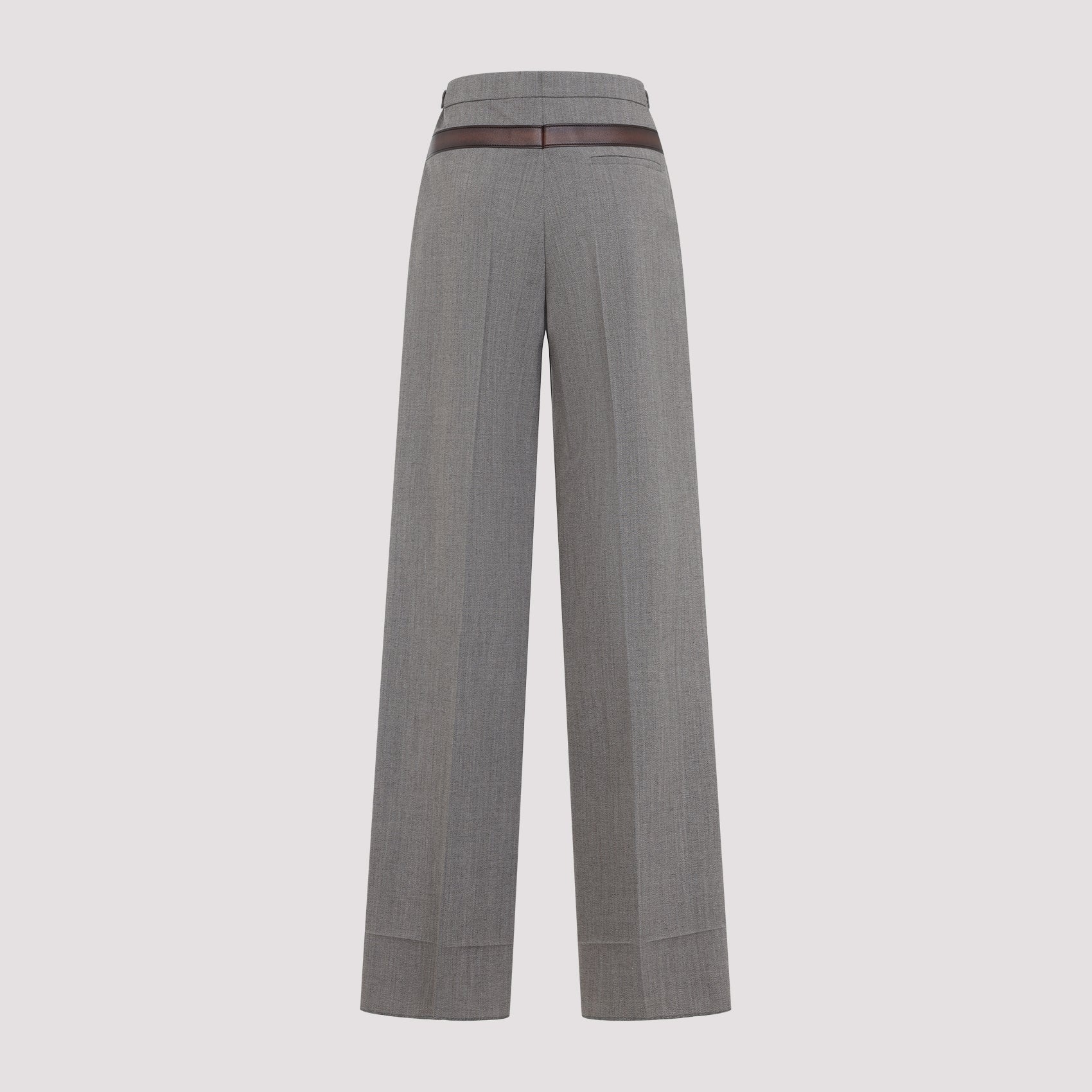 Prada Women Technical Wool Pants With Printed Belt