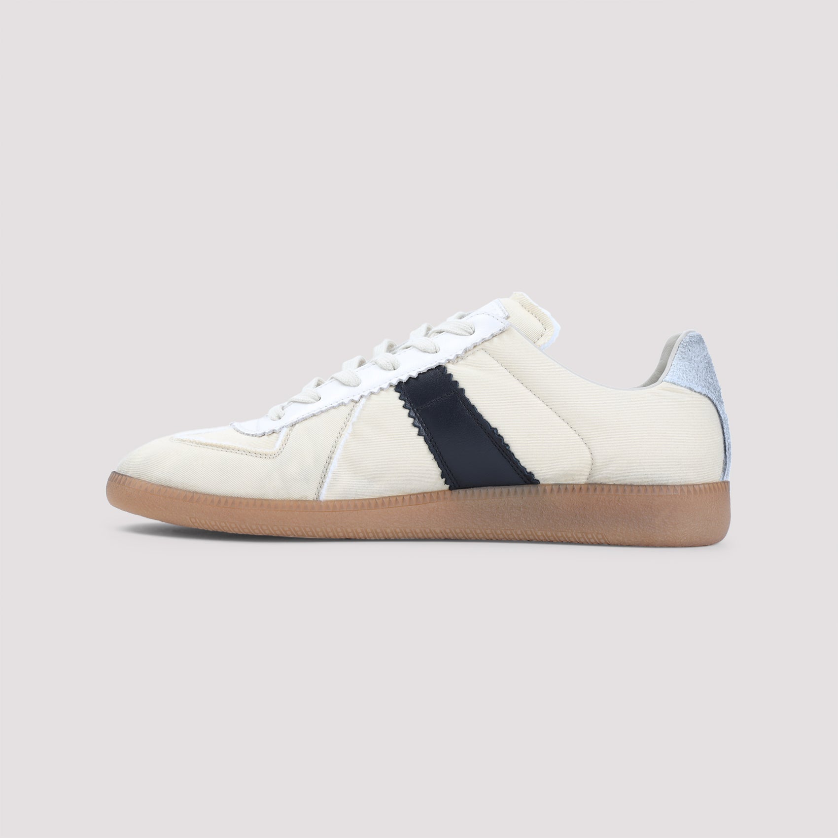 Maison Margiela Replica Leather And Suede-trimmed Twill Sneakers