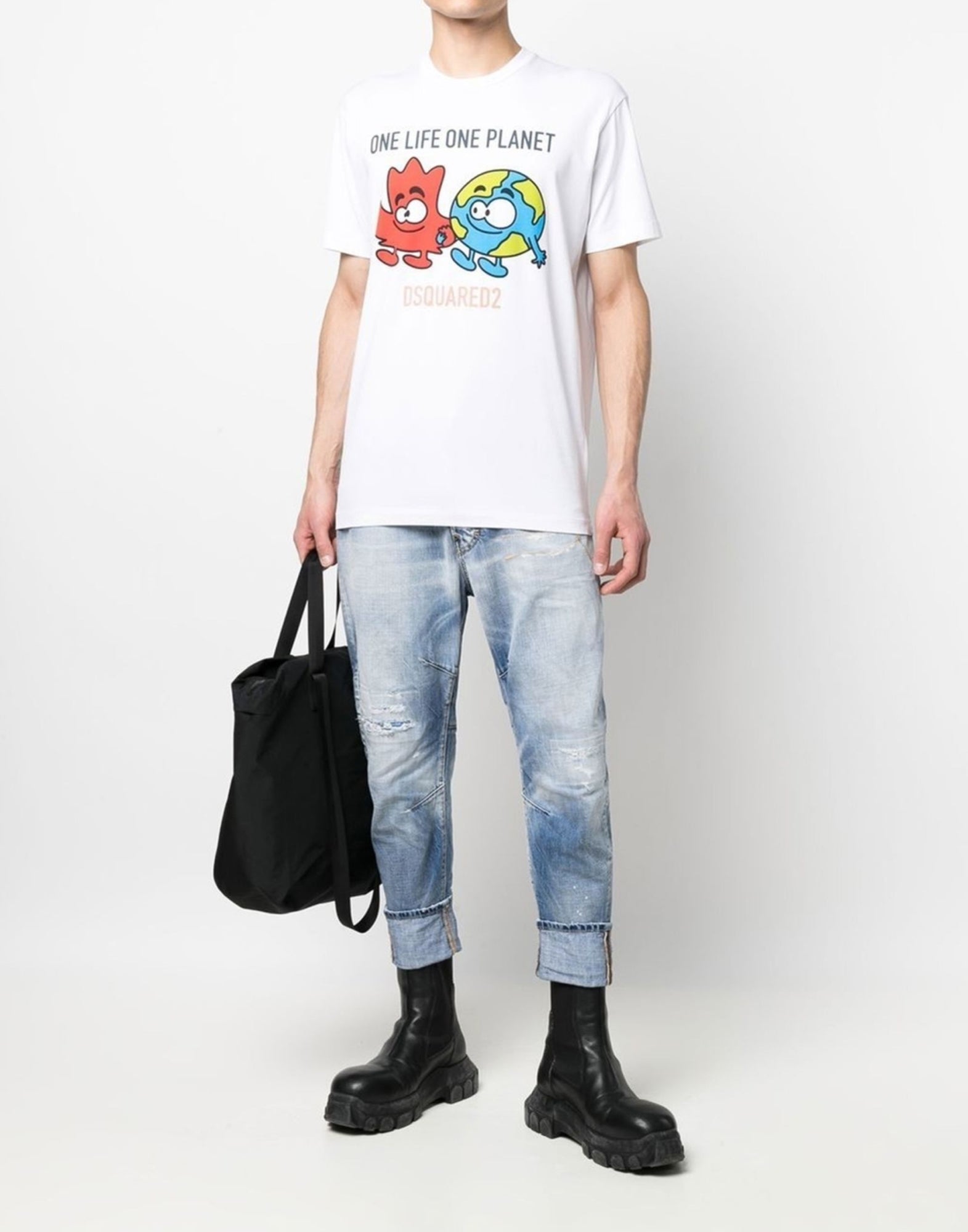 Dsquared2 One Life One Planet Printed Crewneck T-shirt