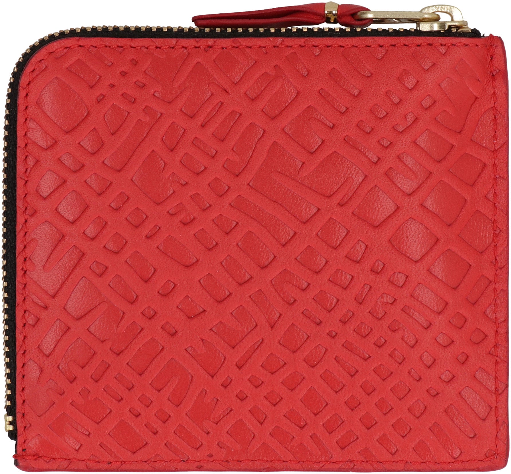 Comme Des Garçons Wallet Leather Zipped Coin Purse In Red