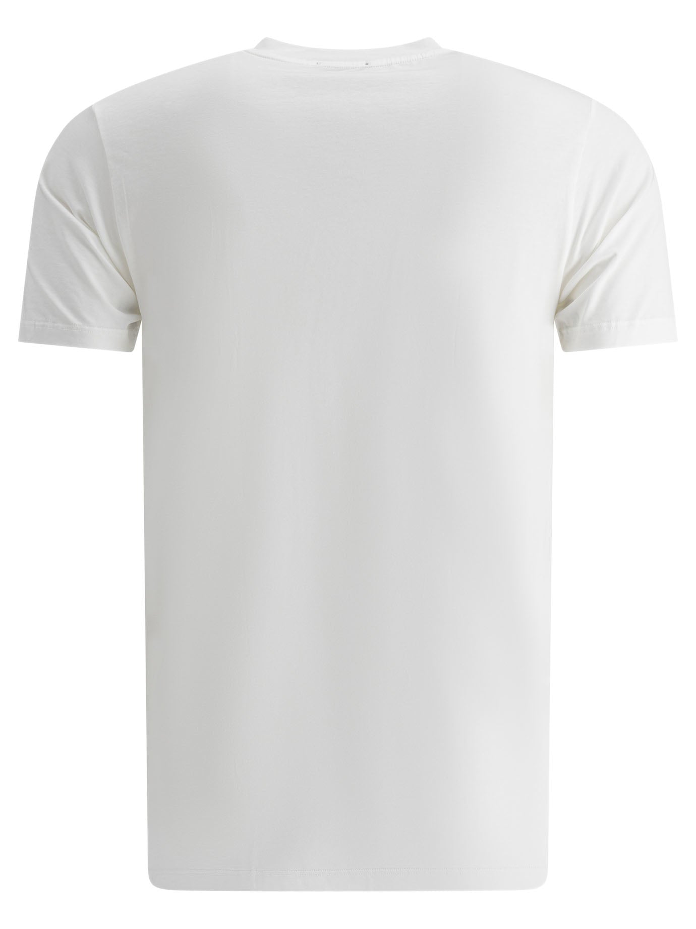 Tom Ford White Crewneck T-shirt With Tf Embroidery In Lyocell And Cotton Blend Man