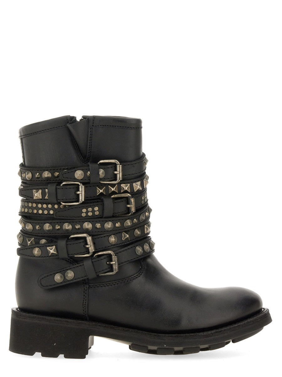 Ash Rivet-decorated Short Boots