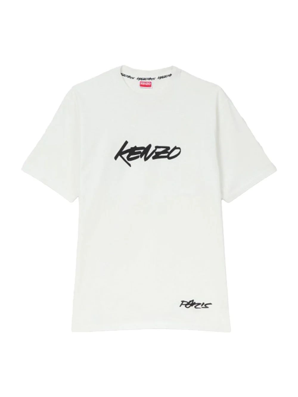 Kenzo Futura Print Tshirt In White