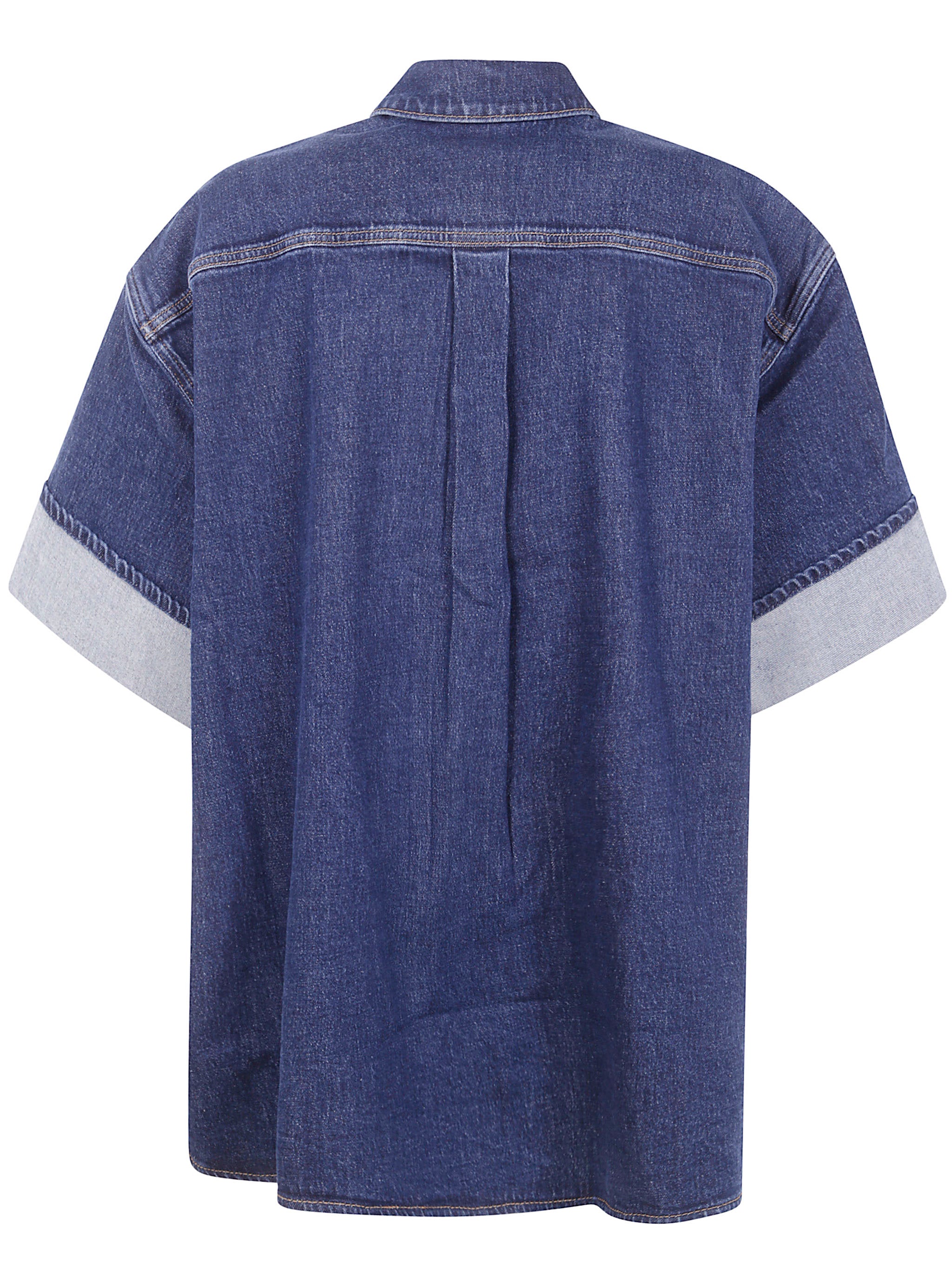 Seven For All Mankind Short Sleeves "nina" Overshirt Radar With Wide Cuff