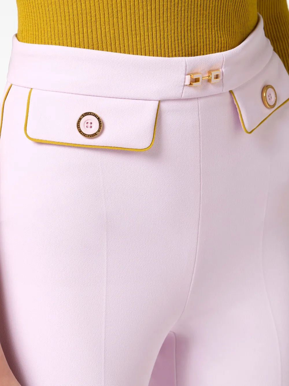 Elisabetta Franchi Pantalone In Crepe Trousers In White