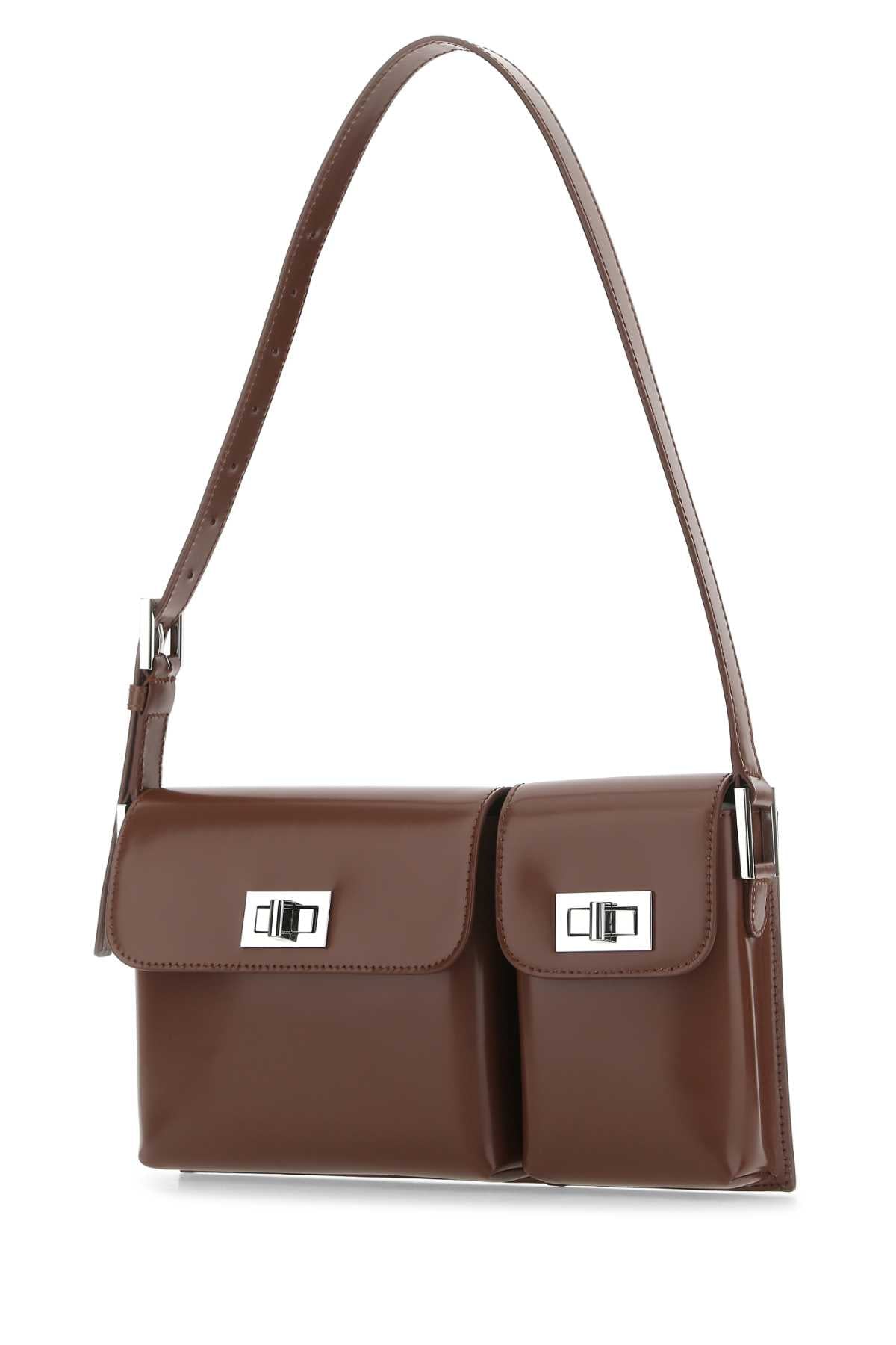 By Far Brown Leather Billy Shoulder Bag