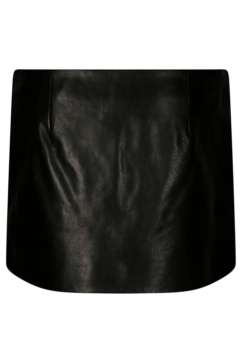 Khaite Fitted Leather Skirt With Front Button Closure In Black