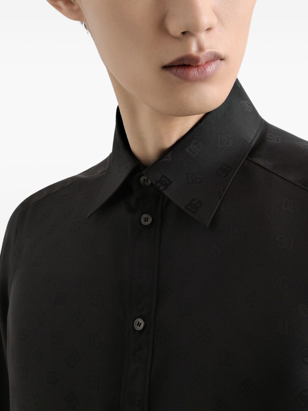 Dolce & Gabbana Pointed Collar Long Sleeves Subtle Pattern