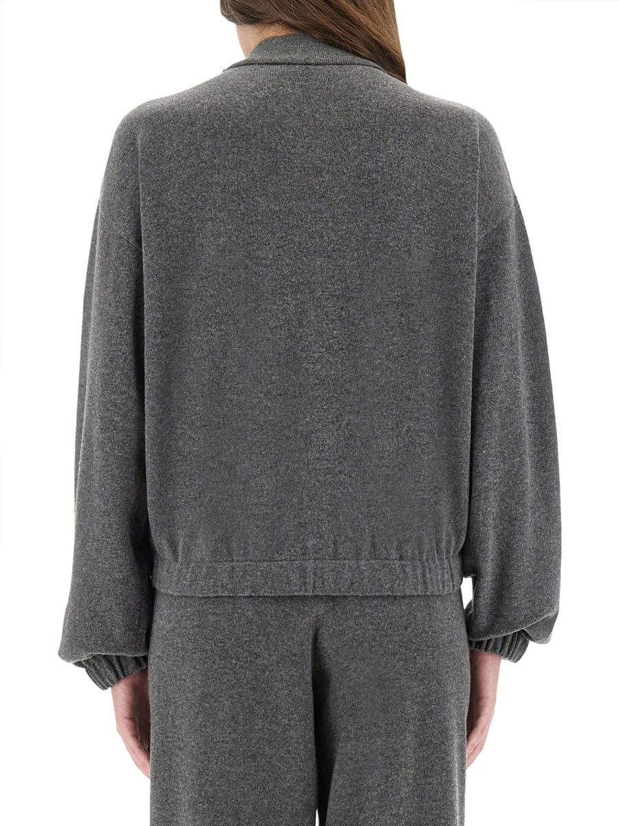 Fabiana Filippi Grey Wool Silk Cashmere Sweatshirts In Gray