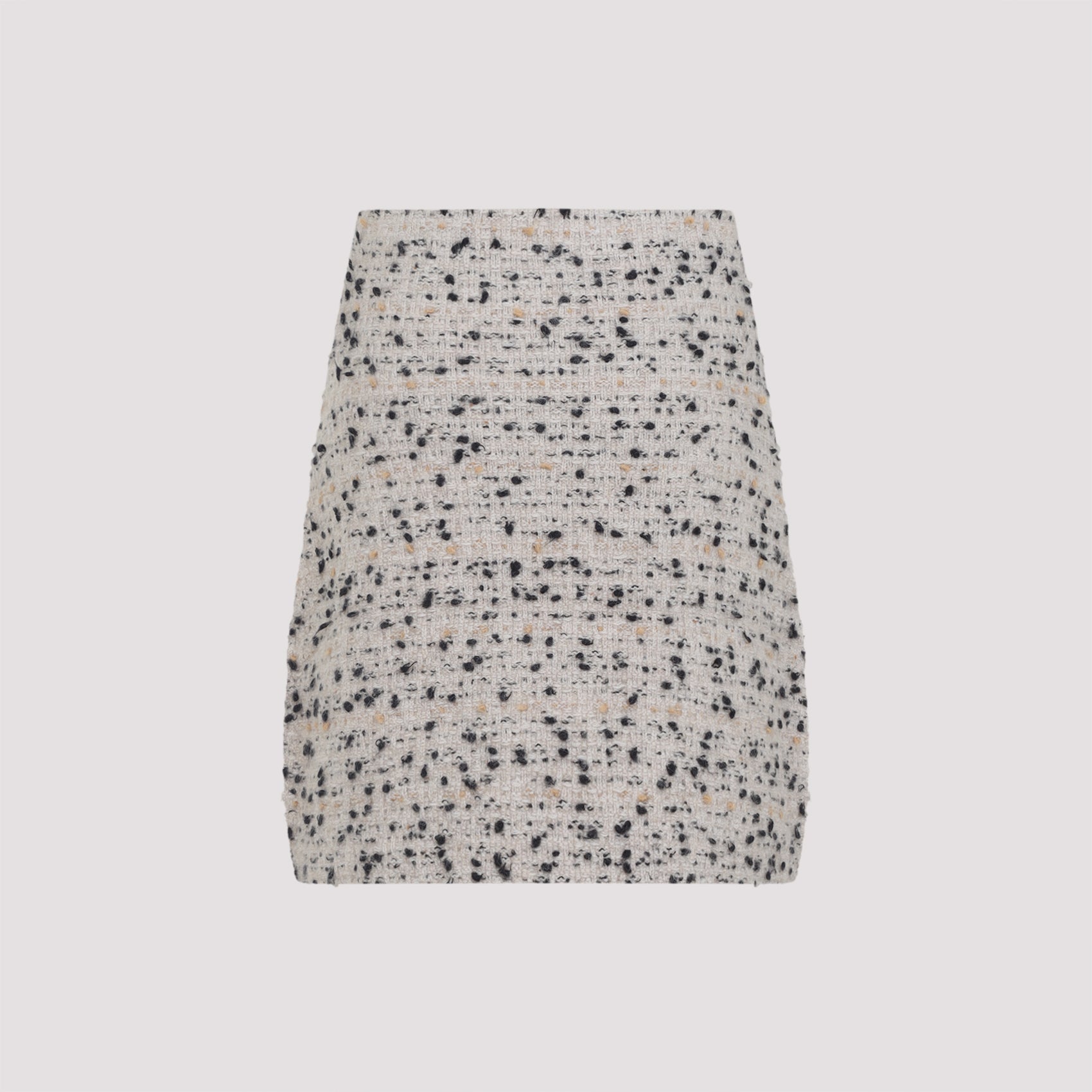 Fabiana Filippi Beige Frayed-knot Donegal Tweed Mini Skirt In Gray