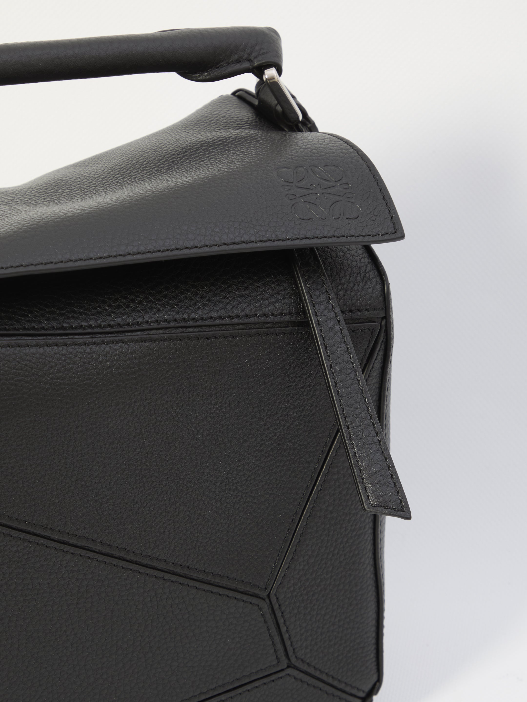 Loewe Large Puzzle Edge Top Handle Bag In Grained Leather