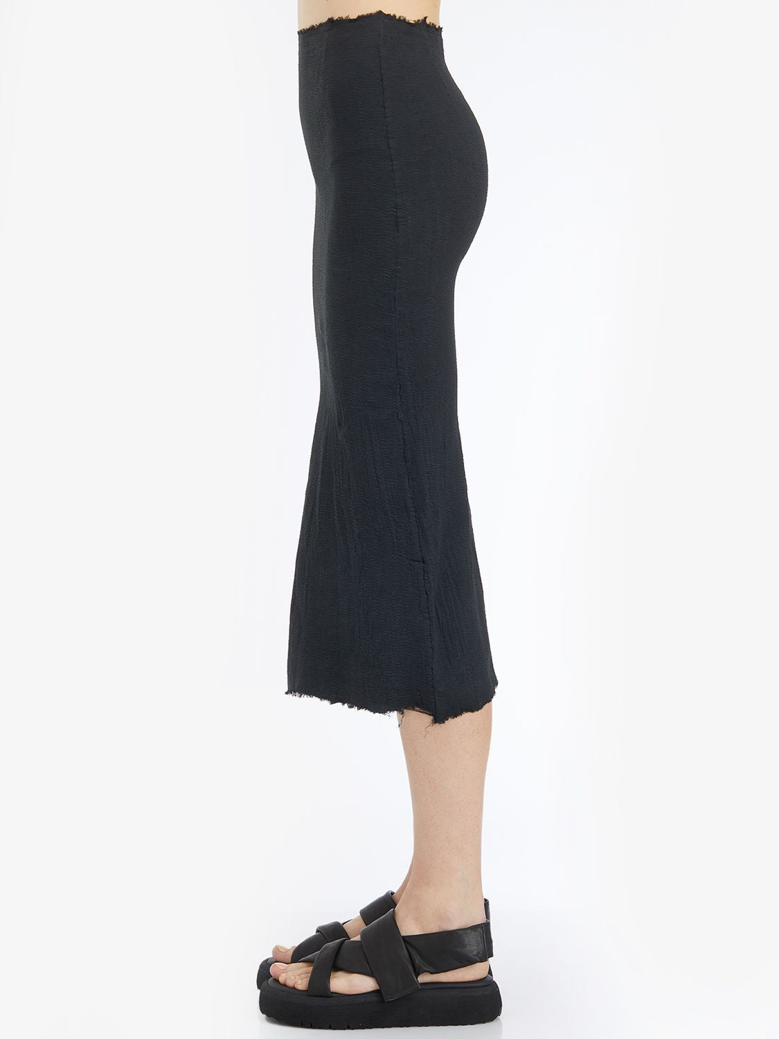 Marc Le Bihan Stretch Silk Mix Skirt In Black