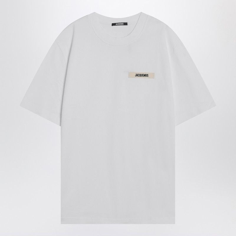 Jacquemus Gros Grain Cotton Crew-neck T-shirt In White