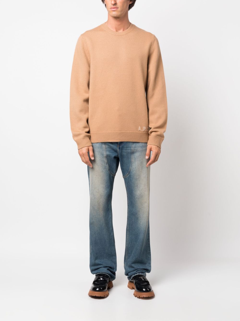 Apc Edward Logo-intarsia Wool Jumper