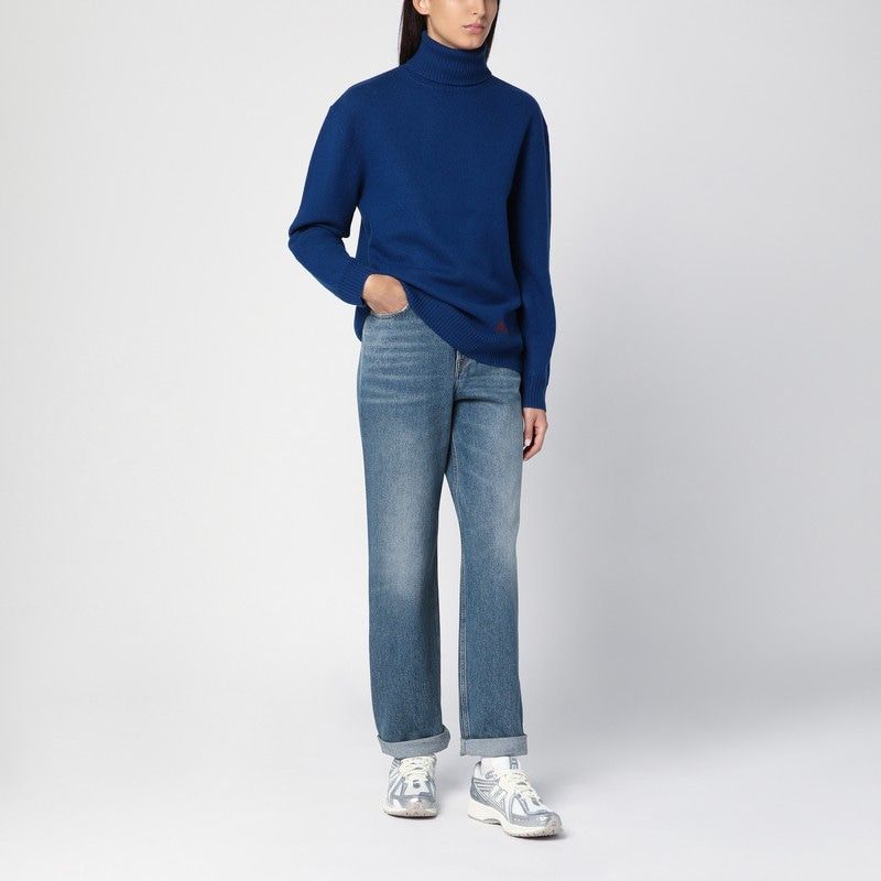Apc A.p.c. Blue Wool Turtleneck Sweater