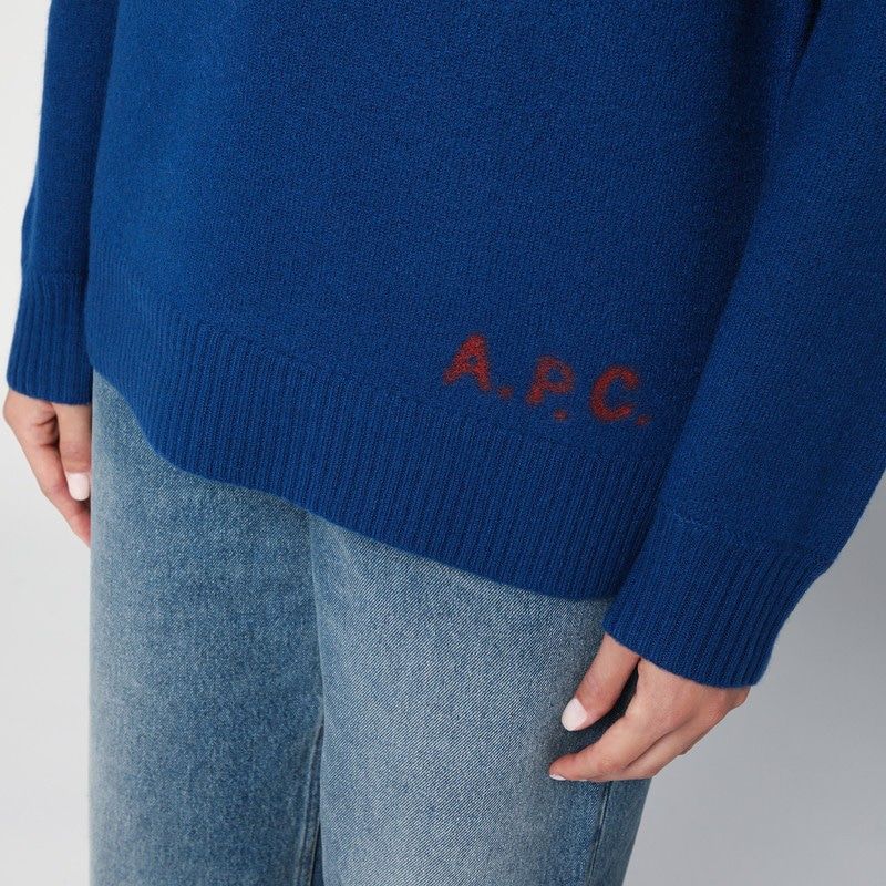 Apc A.p.c. Blue Wool Turtleneck Sweater