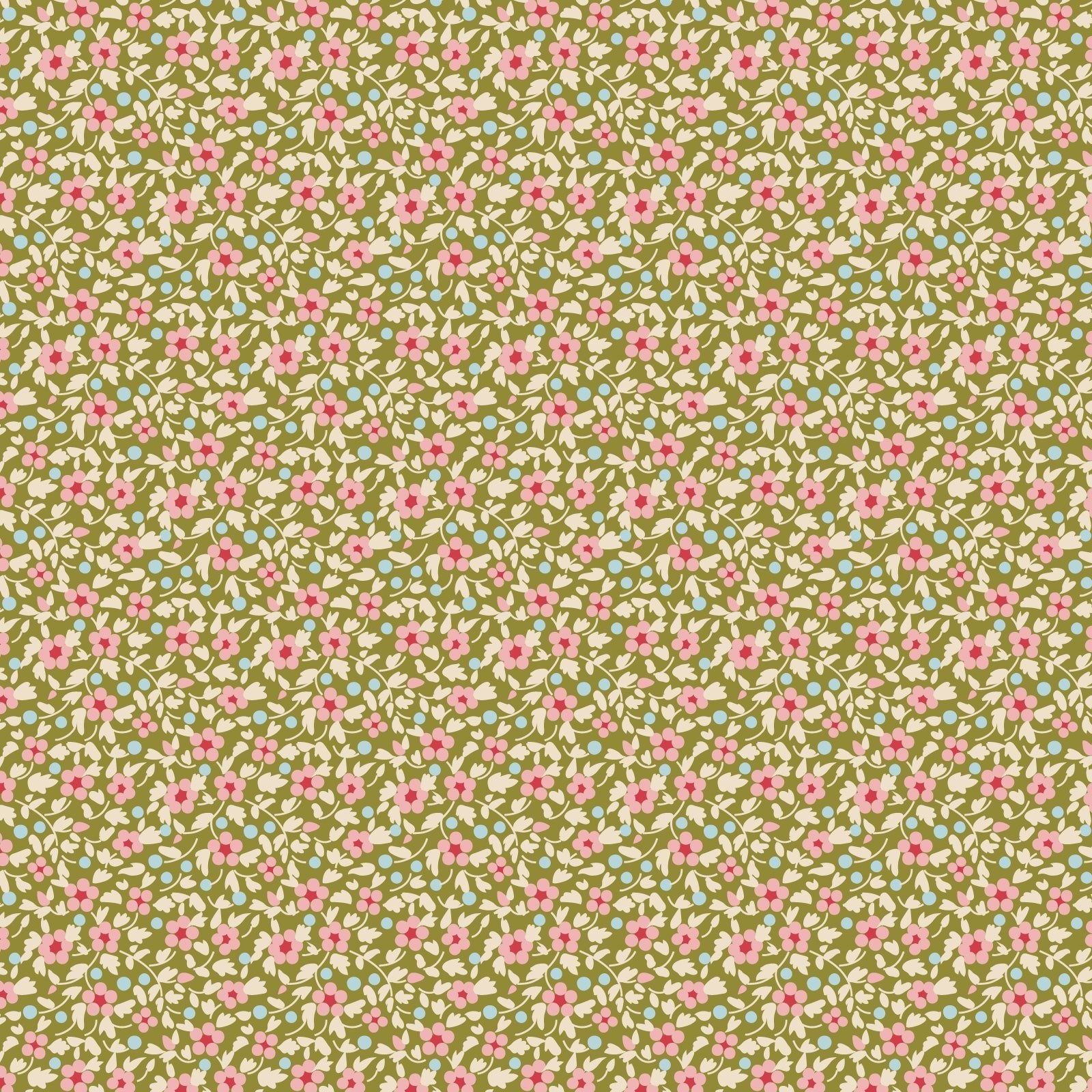 Tilda- Creating Memories- Brie TIL130121- Green- Half Yard- June 2024