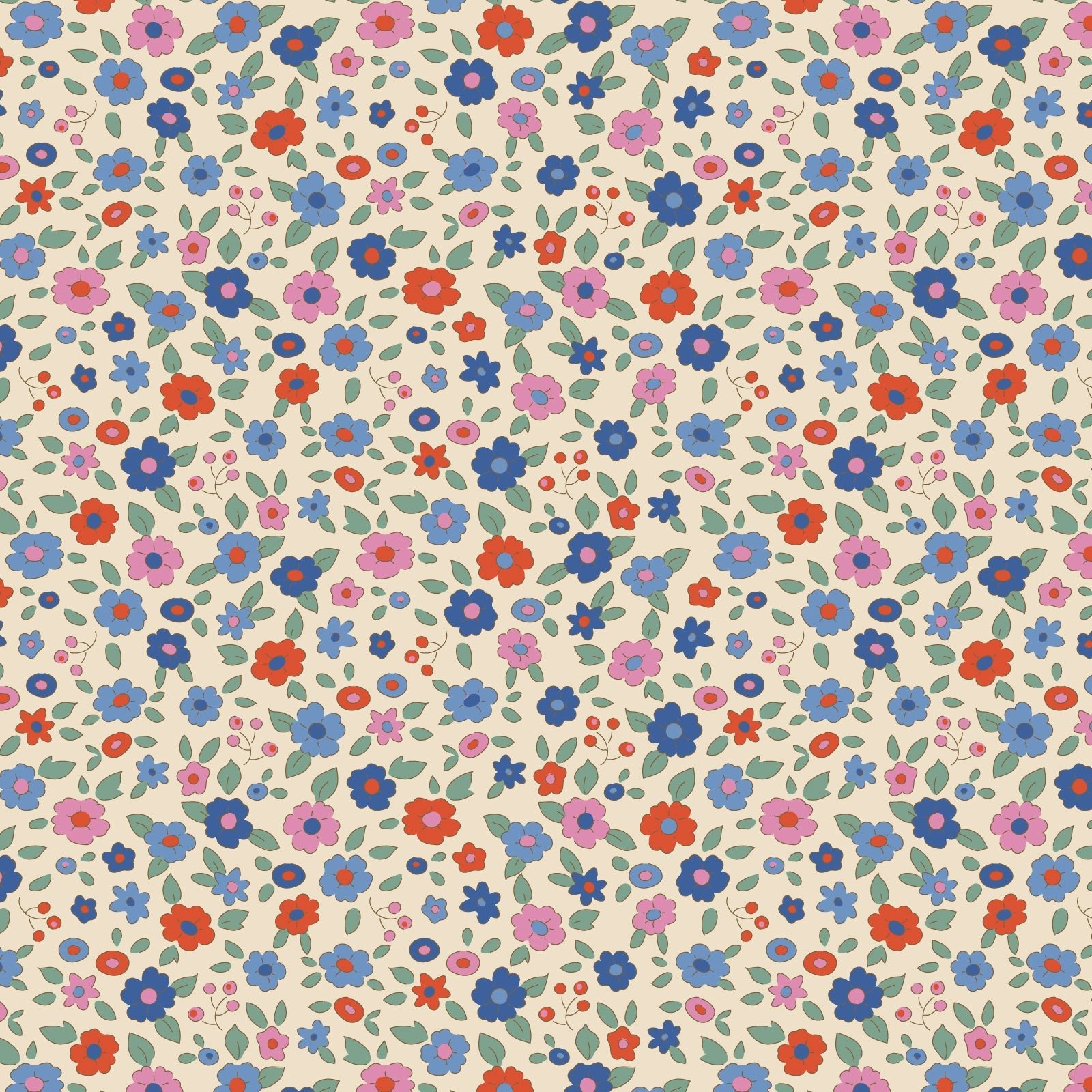 Tilda- Creating Memories- Evie TIL130133- Blue- Half Yard- June 2024