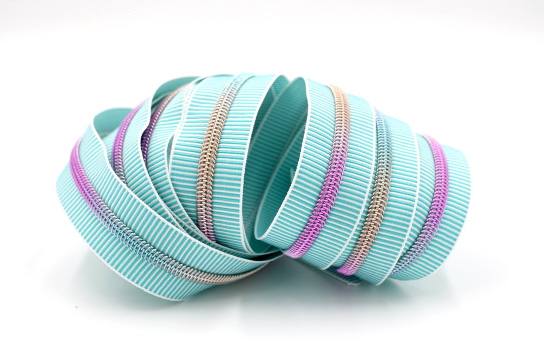 RETAIL Zipper Tape - Colorful Tape with Rainbow Iridescent coils