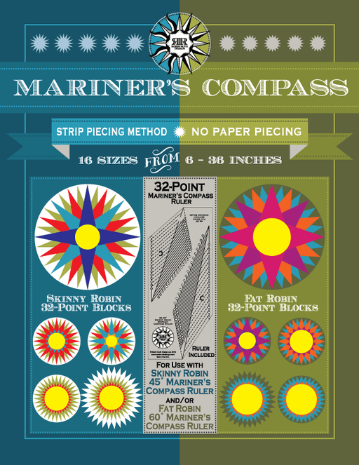 Skinny Robin 16-Point Mariner's Compass Book and Ruler Combo — Robin Ruth  Design