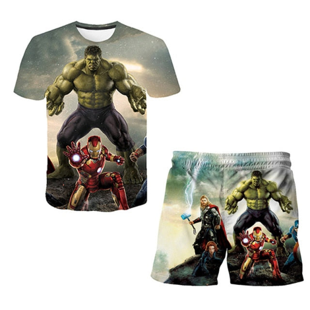 Marvel - Superhero Outfit Shorts + T-Shirt for Kids