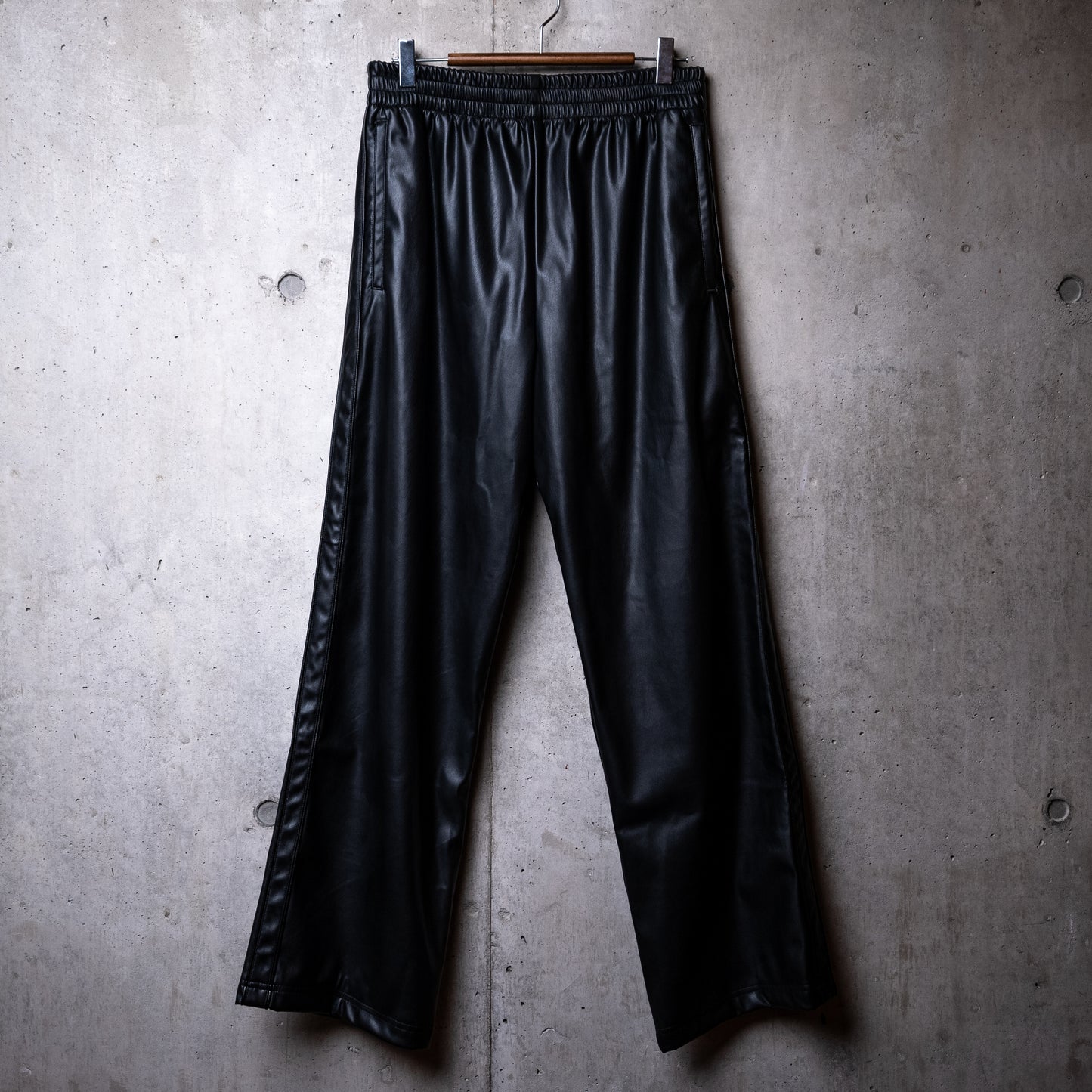 kinema synthetic leather track pants
