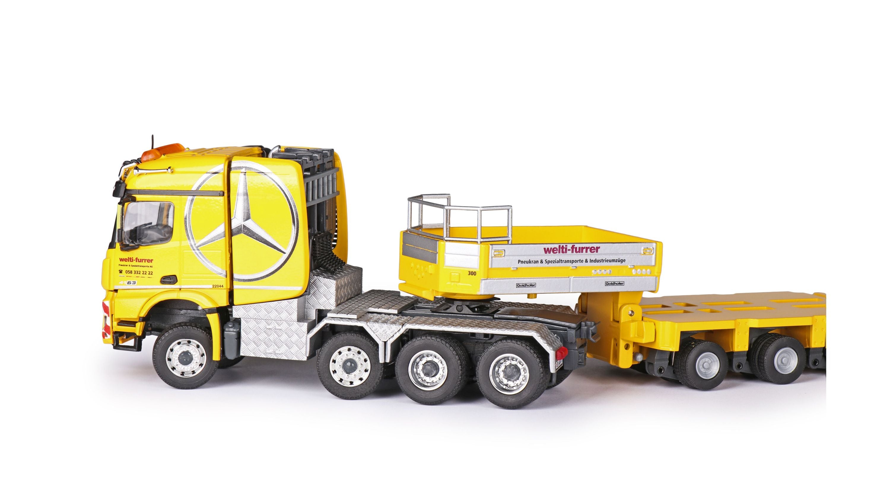 Mercedes-Benz Arocs SLT Goldhofer Welti Furrer - Conrad 1:50