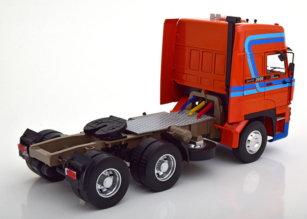 DAF 3600 Space Cab 1986 red-orange/blue - Road Kings 1:18